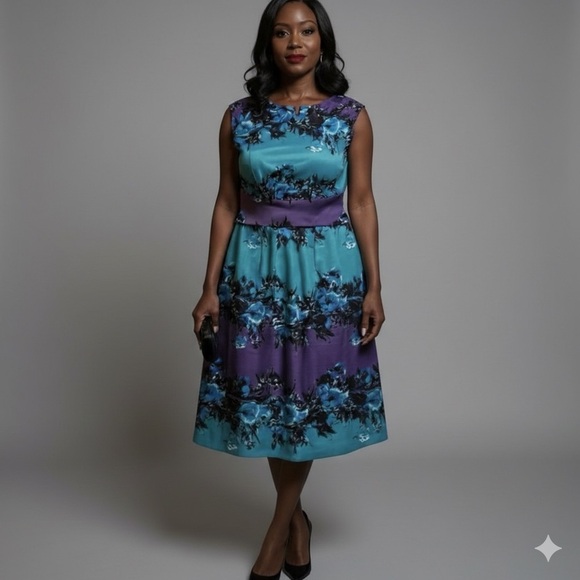 Ricki's Dresses & Skirts - New Ricki's Vibrant Blue and Purple Midi Dress